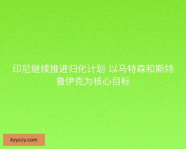 印尼继续推进归化计划 以马特森和斯特鲁伊克为核心目标
